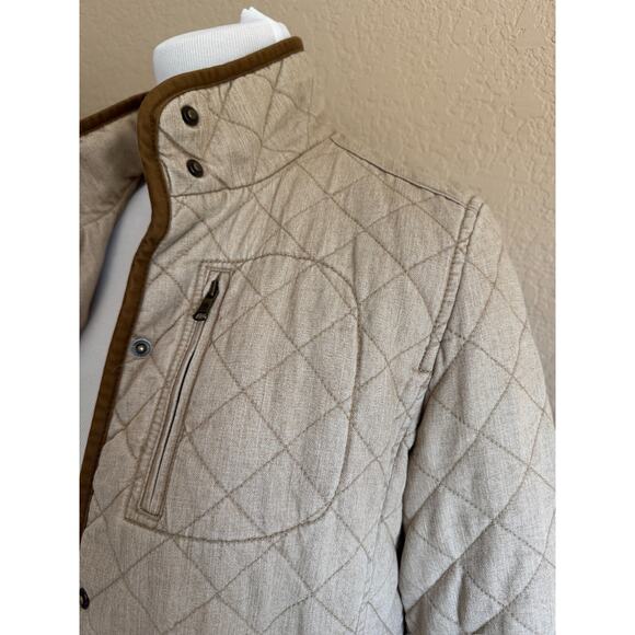 Lauren Jeans Co Quilted Barn Jacket Snap Button Front Pockets‎ Beige - Picture 2 of 12